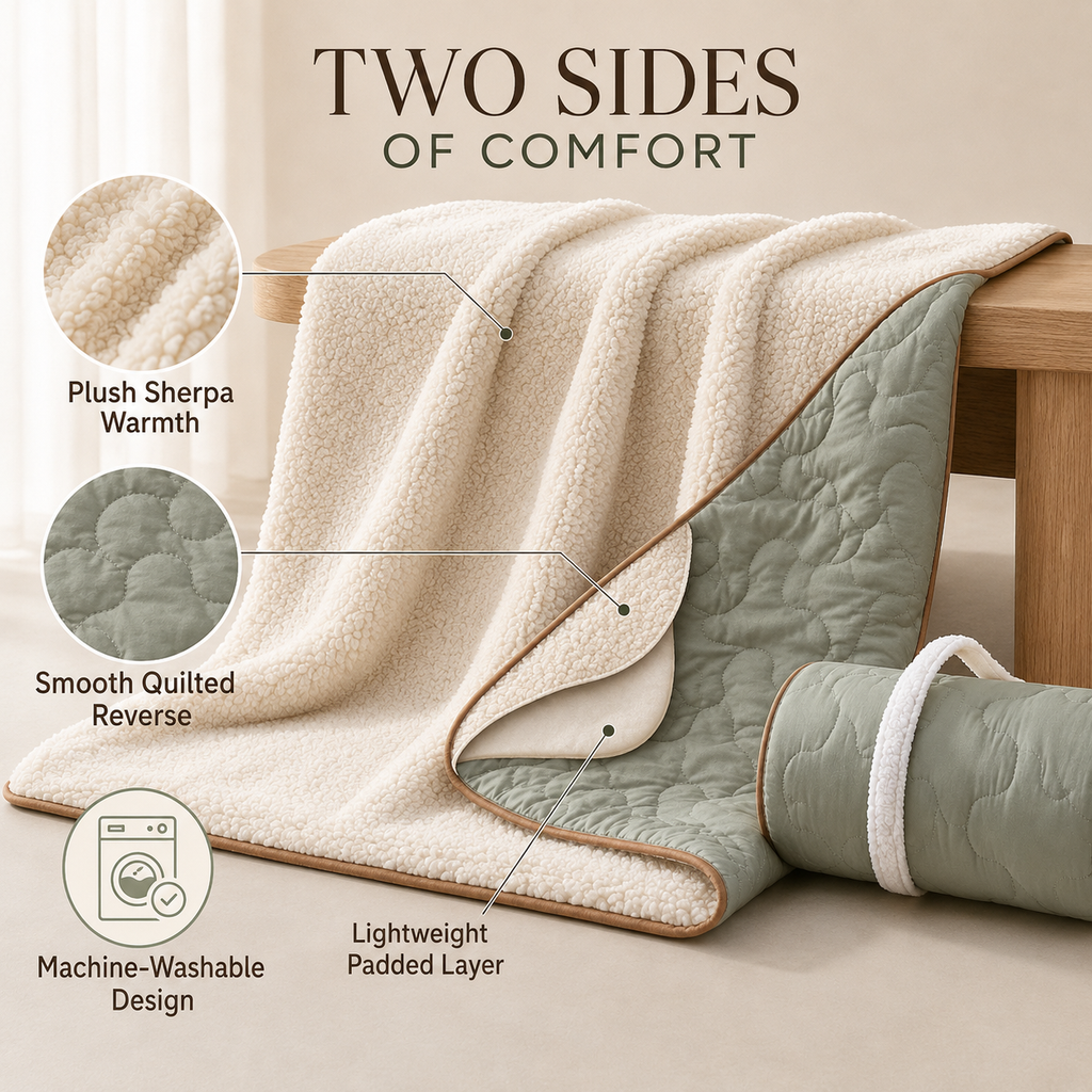 Cozlunopets™ DriftCloud Reversible Pet Blanket
