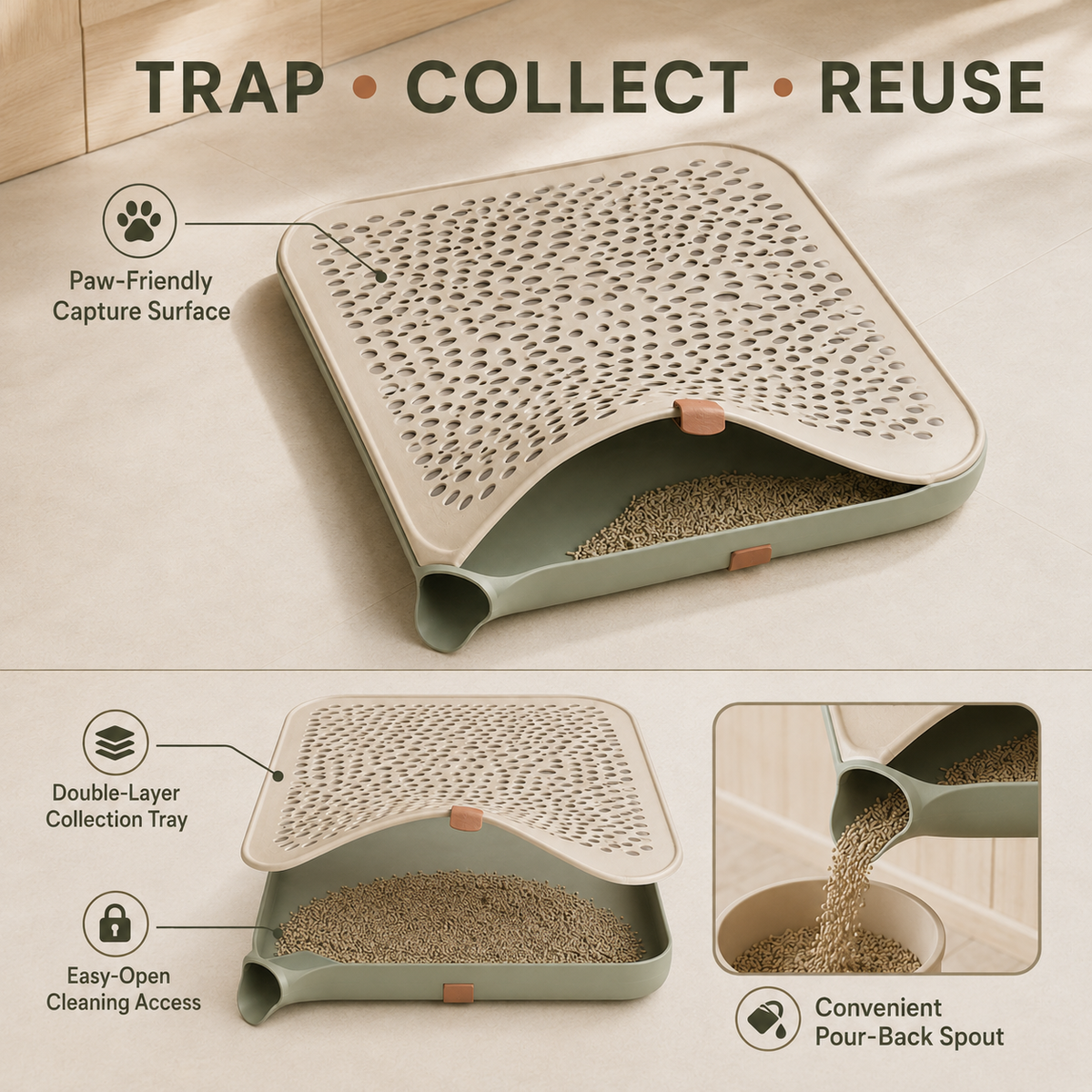 Cozlunopets™ TidyStep Double-Layer Litter Mat