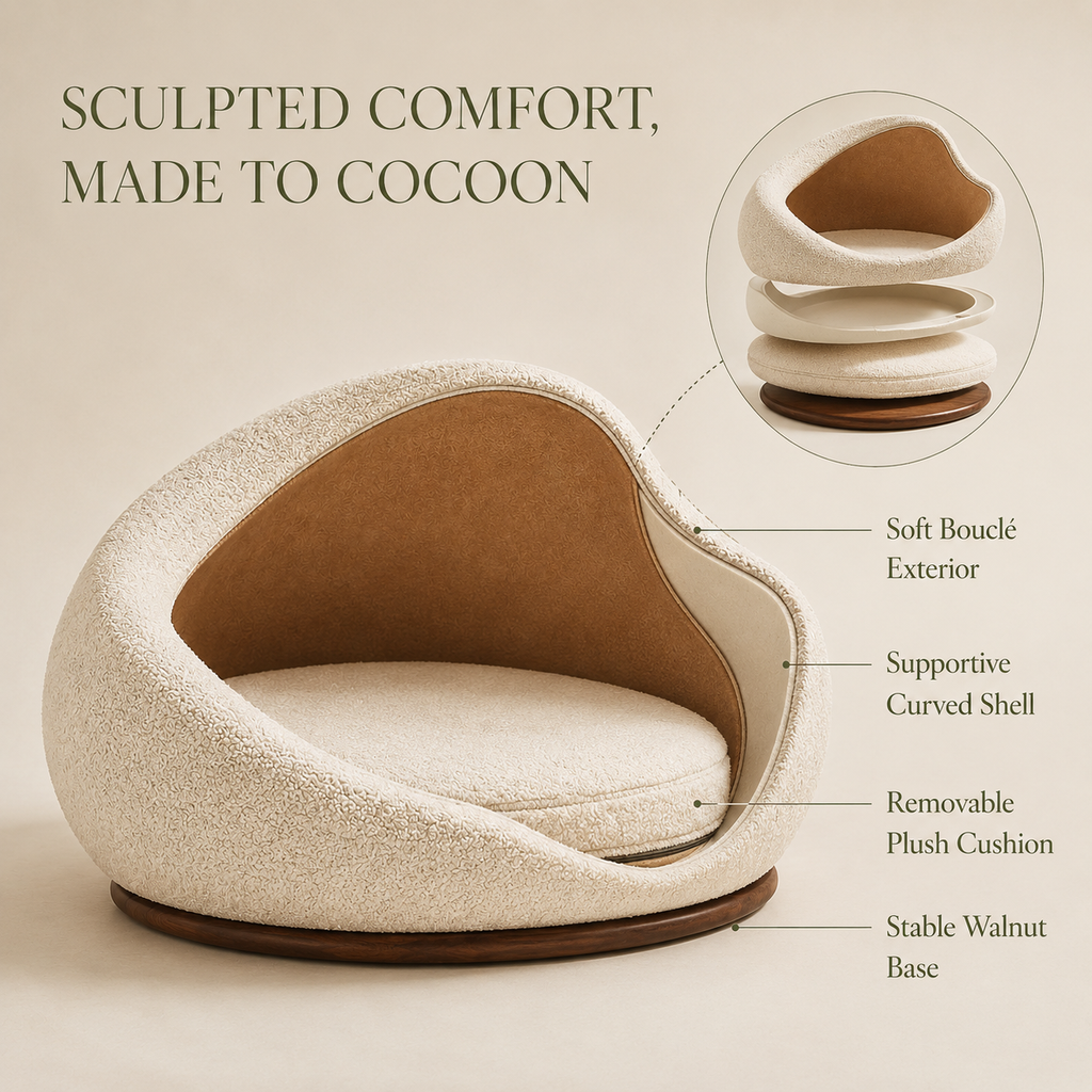 Cozlunopets™ CloudHaven Sculpted Pet Bed